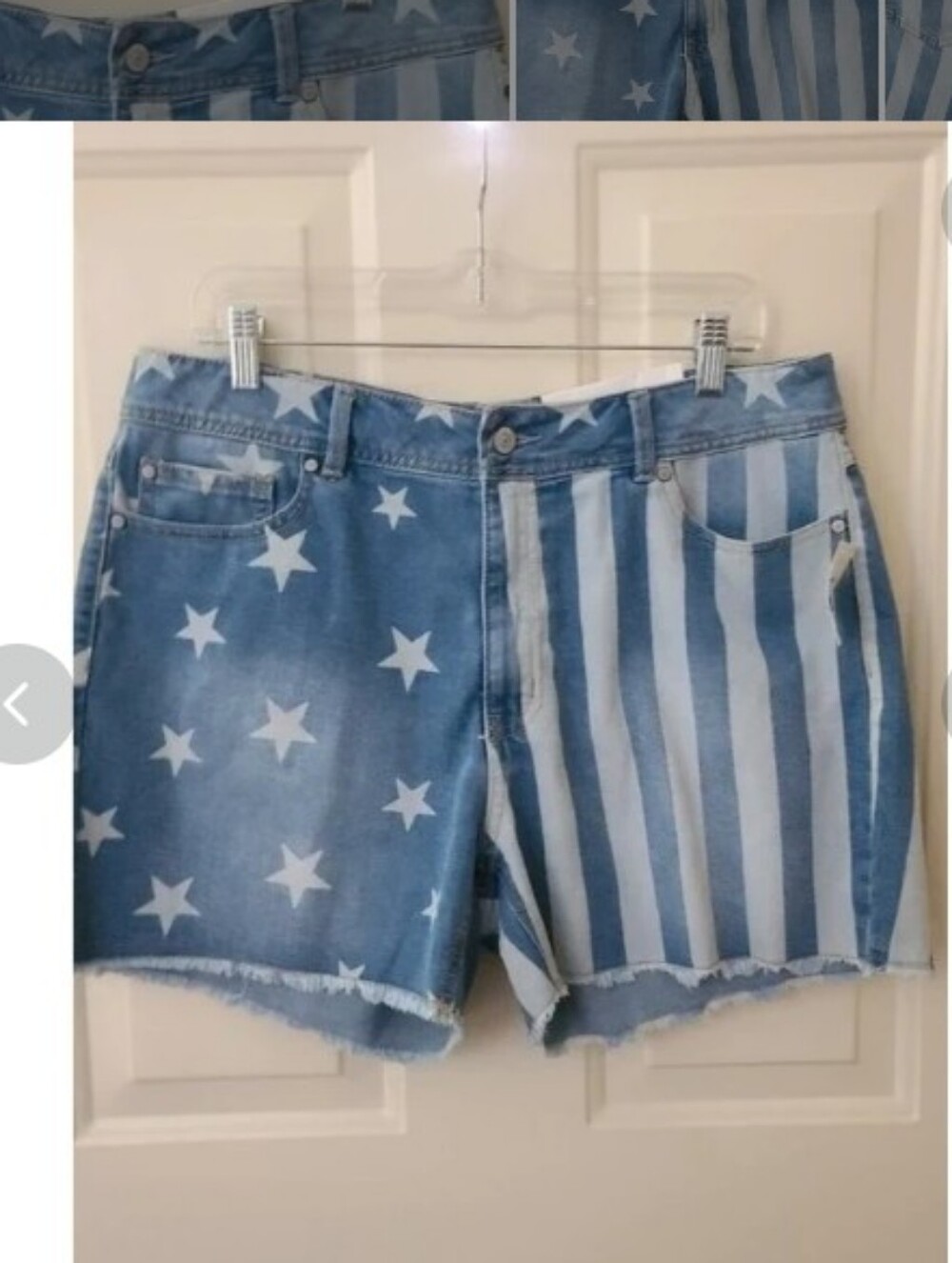 Cato 1946 Denim Sz 14 Blue Stars & Stripes Jean Shorts